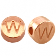 Abalorios letras met&aacute;licos DQ W Oro rosado (sin n&iacute;quel)