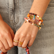 Set de inspiraciones Ideas de pulseras coloridas con abalorios checos de vidrio prensado de Bohemia