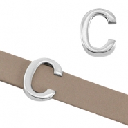 Corredera metálica DQ letra "C" Ø10.3x2.3mm plata vieja (sin níquel)