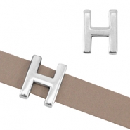 Corredera metálica DQ letra "H" Ø10.3x2.3mm plata vieja (sin níquel)