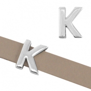 Corredera metálica DQ letra "K" Ø10.3x2.3mm plata vieja (sin níquel)