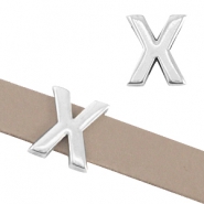 Corredera metálica DQ letra "X" Ø10.3x2.3mm plata vieja (sin níquel)