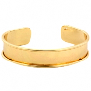 Pulsera base met&aacute;lica DQ (10mm cord&oacute;n/cuero) Dorado (sin n&iacute;quel)