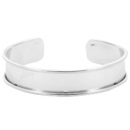 Pulsera base met&aacute;lica DQ (para cord&oacute;n/cuero 10mm) plata (sin n&iacute;quel)