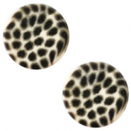 Cabuchón plano Polaris Elements 12 mm leopardo beige seda