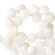 Abalorios concha b&aacute;sica redonda 4mm blanco