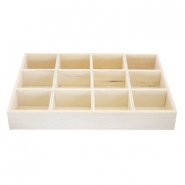 Expositor de joyer&iacute;a de madera 12-compartimentos natural (color natural de la madera)
