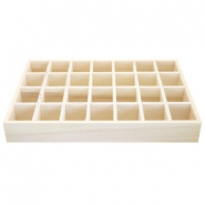 Expositor de joyer&iacute;a de madera 28-compartimentos natural (color natural de la madera)