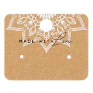 Tarjetas de joyer&iacute;a "made with love" m&aacute;ndala marr&oacute;n