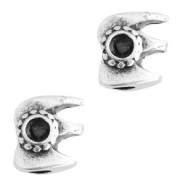 Abalorios metálicos TQ con doble engaste 4mm plata vieja (sin níquel)
