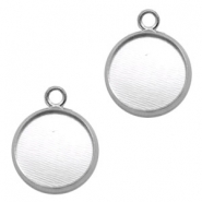 Colgante/engaste metálico para cabuchón 12mm plata vieja (sin níquel)