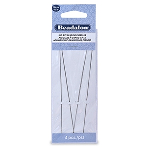 Beadalon Agujas de ojo grande para cuentas 11.6cm Plateado