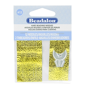 Agujas duras para cuentas Beadalon tot 0.18mm Plateado