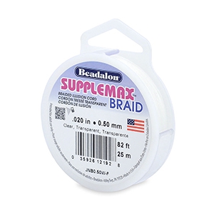 Hilo para enfilar Beadalon Supplemax trenzado 0.50mm 25metros Transparente