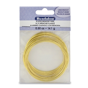 Alambre de memoria pulsera grande Dorado