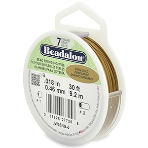 Hilo para enfilar Beadalon7 hilos 0.46mm Oro satinado