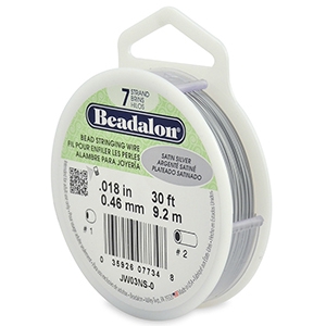 Hilo para enfilar Beadalon7 hilos 0.46mm Plata satinada