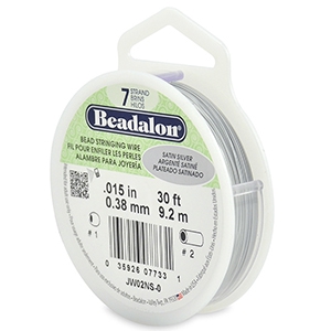 Hilo para enfilar Beadalon 7 hilos 0.38mm Plata satinada
