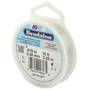Hilo para enfilar Beadalon49 hilos 0.46mm Plateado