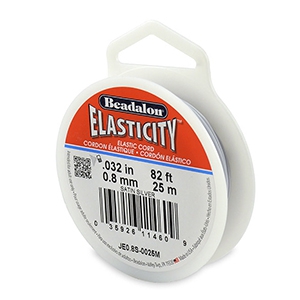 Hilo para enfilar el&aacute;stico Beadalon 0.8mm 25 metro Plata satinada