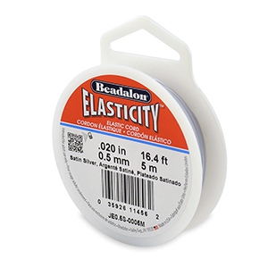Hilo para enfilar el&aacute;stico Beadalon 0.5mm 5 metro Plata satinada