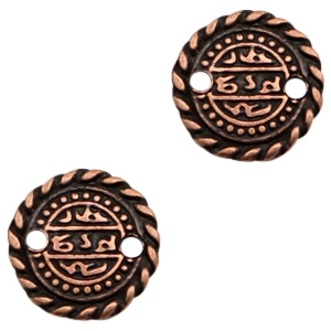 Colgante/entrepieza met&aacute;lico TQ moneda oriental 17mm cobre (sin n&iacute;quel)
