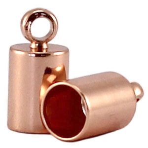 Terminales metalic&oacute;s DQ 3mm Oro rosado 