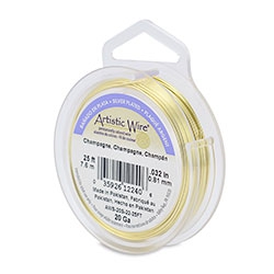 Alambre Art&iacute;stico Calibre 20 Cubierta plateada champagne