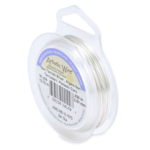 Alambre Art&iacute;stico Calibre 24 Cubierta plateada resistente al deslustre