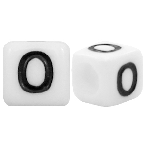 Abalorios alfabeto acr&iacute;lico letra O blanco