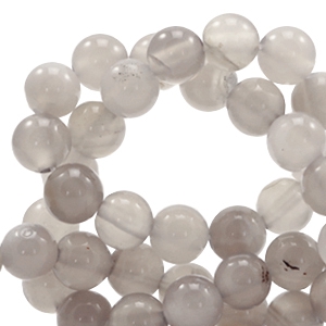 Piedras naturales Calcedonia (Cuarzo) y &Aacute;gata 6mm &Oacute;palo gris Worldly
