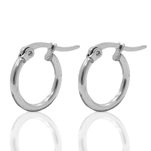 Pendientes Criolla Acero Inox 15mm Plateado