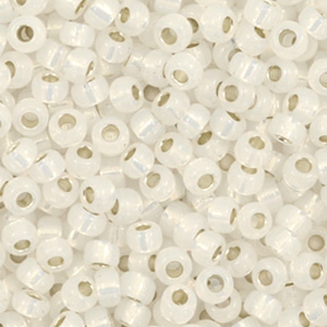 Miyuki Rocalla 8/0 Gilt lined opal white 8-551