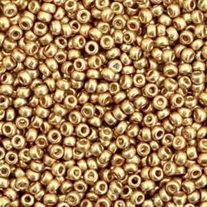 Miyuki Rocalla 11/0 Duracoat galvanized champagne gold 11-4204