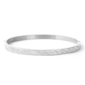 Pulseras Acero Inox zebra Plateado