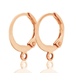 Cierre pendiente ballestilla con anilla 12mm Oro rosado