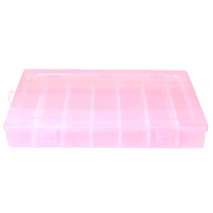 Expositor de joyer&iacute;a caja de almacenamiento 28 compartimentos rosa