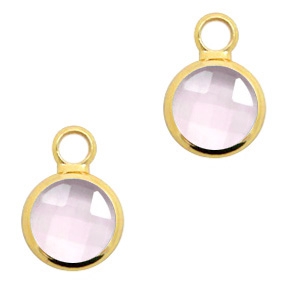 Colgantes de cristal 8mm Rosa cristal-dorado