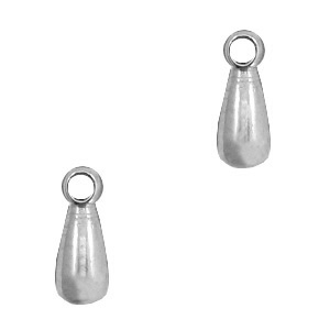 Fornituras Acero Inox colgante gota plata vieja