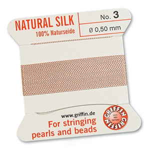 Hilo para enfilar seda natural Griffin &Oslash;0.5mm Rosa claro