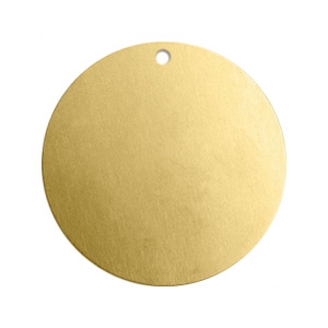ImpressArt Placa de grabado con agujero 22mm Lat&oacute;n Dorado claro