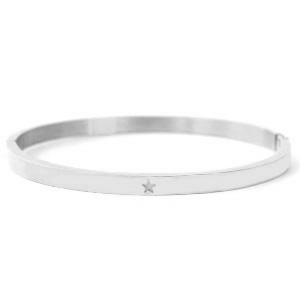 Pulseras Acero Inox con estrella Plateado
