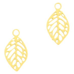 Colgante bohemio hoja oro