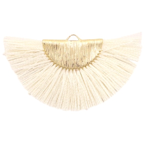 Colgante borla oro-blanco off