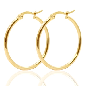 Pendientes Criolla Acero Inox 30mm Dorado