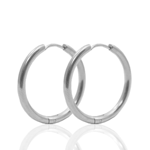 Pendientes Criolla Acero Inox 25mm Plateado