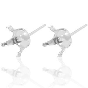 Plata 925 Fornituras pendiente base con engaste para Swarovski SS29 (6mm) Plata
