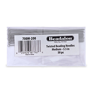 Beadalon Agujas enfilado trenzada Asian mediano 50 pzas. Plateado
