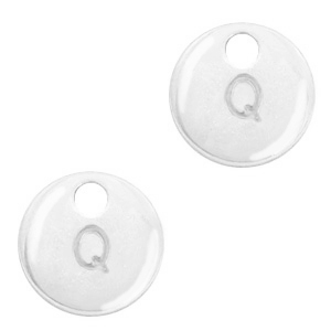 Colgantes met&aacute;licos Basic Quality letra Q Plata vieja (sin n&iacute;quel)