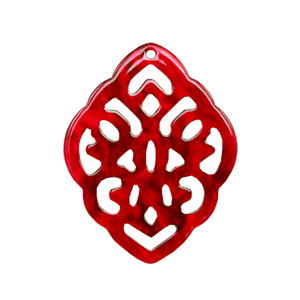 Colgantes de resina rombo barok Rojo cereza